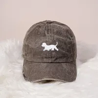 Unisex Cute Retro Simple Style Dog Embroidery Curved Eaves Baseball Cap sku image 7