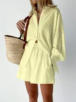 Daily Street Women's Simple Style Solid Color Cotton And Linen Pocket Shorts Sets Shorts Sets main image 2