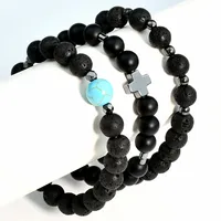 Streetwear Cross Natural Stone Beaded Men's Bracelets main image 2