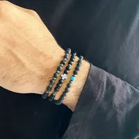Streetwear Cross Natural Stone Beaded Men's Bracelets main image 5