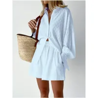 Daily Street Women's Simple Style Solid Color Cotton And Linen Pocket Shorts Sets Shorts Sets main image 1