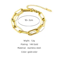 Fashion 304 Stainless Steel 18K Gold Plated No Inlaid Bracelets In Bulk main image 1