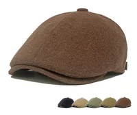 Unisex Retro British Style Solid Color Curved Eaves Beret Hat main image 5