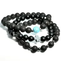 Streetwear Cross Natural Stone Beaded Men's Bracelets main image 4
