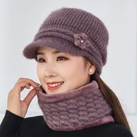 Women's Simple Style Solid Color Flowers Curved Eaves Wool Cap sku image 1