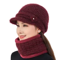 Women's Simple Style Solid Color Flowers Curved Eaves Wool Cap main image 2