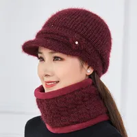 Women's Simple Style Solid Color Flowers Curved Eaves Wool Cap sku image 4