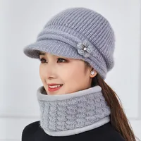 Women's Simple Style Solid Color Flowers Curved Eaves Wool Cap sku image 3