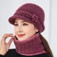Women's Simple Style Solid Color Flowers Curved Eaves Wool Cap sku image 2