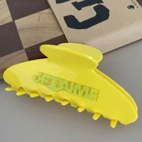 Women's Vintage Style Letter Color Block Acetic Acid Sheets Hair Claws sku image 1