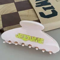 Women's Vintage Style Letter Color Block Acetic Acid Sheets Hair Claws sku image 3