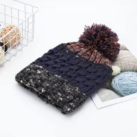 Women's Cute Color Block Pom Poms Eaveless Wool Cap sku image 1