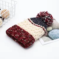 Women's Cute Color Block Pom Poms Eaveless Wool Cap sku image 5