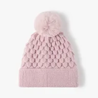 Women's Basic Lady Simple Style Solid Color Pom Poms Eaveless Wool Cap sku image 5