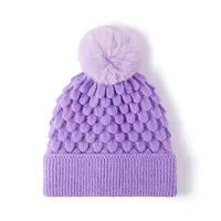Women's Basic Lady Simple Style Solid Color Pom Poms Eaveless Wool Cap main image 5