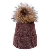 Women's Basic Simple Style Solid Color Pom Poms Eaveless Wool Cap main image 3