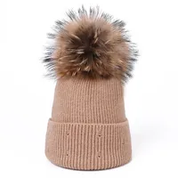 Women's Basic Simple Style Solid Color Pom Poms Eaveless Wool Cap sku image 19