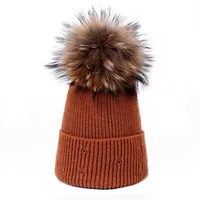 Women's Basic Simple Style Solid Color Pom Poms Eaveless Wool Cap sku image 18