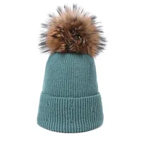 Women's Basic Simple Style Solid Color Pom Poms Eaveless Wool Cap sku image 1