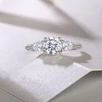 925 Sterling Silver Moissanite Geometric Rings main image 5