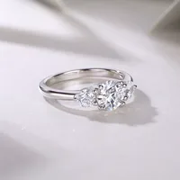 925 Sterling Silver Moissanite Geometric Rings main image 4