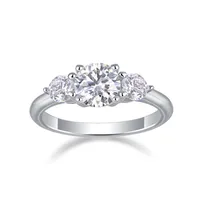 925 Sterling Silver Moissanite Geometric Rings sku image 1