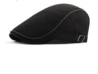 Unisex Basic Retro British Style Solid Color Curved Eaves Beret Hat main image 4