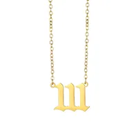Wholesale Simple Style Letter Stainless Steel Plating 18k Gold Plated Pendant Necklace sku image 1