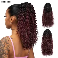 Women's African Style Multicolor Casual High Temperature Wire Long Curly Hair Wig Clips sku image 3