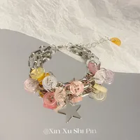 Simple Style Cartoon Character Star Heart Shape Alloy Beaded Plating Women's Bracelets sku image 18