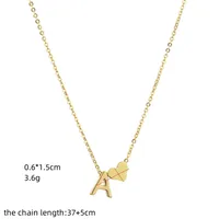 Simple Style Letter Heart Shape Copper Necklace In Bulk main image 4