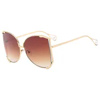 Elegant Gradient Color Pc Square Pearl Full Frame Women's Sunglasses sku image 2