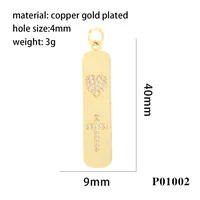 Hip-hop Simple Style Cross Copper Plating Inlay Zircon 18k Gold Plated Charms main image 10