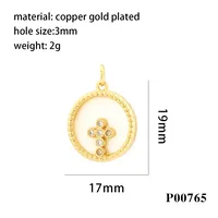 Hip-hop Simple Style Cross Copper Plating Inlay Zircon 18k Gold Plated Charms main image 7