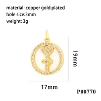 Hip-hop Simple Style Cross Copper Plating Inlay Zircon 18k Gold Plated Charms main image 5