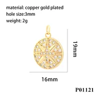 Hip-hop Simple Style Cross Copper Plating Inlay Zircon 18k Gold Plated Charms main image 4