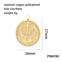 Hip-hop Simple Style Cross Copper Plating Inlay Zircon 18k Gold Plated Charms main image 2