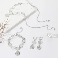 Simple Style Gold Coin Copper 18k Gold Plated Jewelry Set In Bulk main image 4