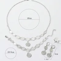 Simple Style Gold Coin Copper 18k Gold Plated Jewelry Set In Bulk main image 9