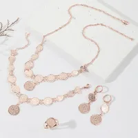 Simple Style Gold Coin Copper 18k Gold Plated Jewelry Set In Bulk main image 3