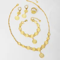 Simple Style Gold Coin Copper 18k Gold Plated Jewelry Set In Bulk main image 7