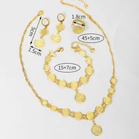Simple Style Gold Coin Copper 18k Gold Plated Jewelry Set In Bulk main image 6