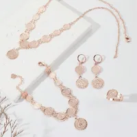 Simple Style Gold Coin Copper 18k Gold Plated Jewelry Set In Bulk main image 2