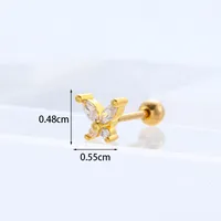 Ear Cartilage Rings & Studs Exaggerated Animal 316 Stainless Steel  Copper sku image 7