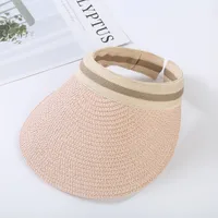 Women's Lady Simple Style Solid Color Big Eaves Straw Hat main image 4