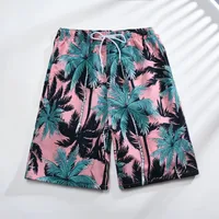 Men's Beach Streetwear Leaf Ditsy Floral Tree Shorts Rib-knit Shorts main image 4