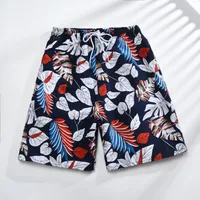 Men's Beach Streetwear Leaf Ditsy Floral Tree Shorts Rib-knit Shorts main image 3