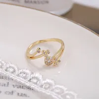 Simple Style Geometric Copper 18k Gold Plated Silver Plated Zircon Adjustable Ring In Bulk main image 3