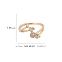 Simple Style Geometric Copper 18k Gold Plated Silver Plated Zircon Adjustable Ring In Bulk main image 5