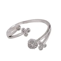 Simple Style Geometric Copper 18k Gold Plated Silver Plated Zircon Adjustable Ring In Bulk main image 2